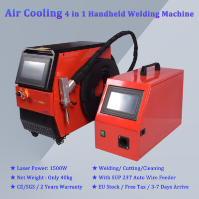 4 IN 1 Handheld 1500W Laser Welding Cutting Cleaning Machine Air Cooling 【IN EU】