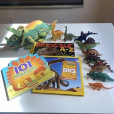 Dinosaur Bundle for Toddlers and Young Kids: Books, Toys, Stuffed Triceratops
