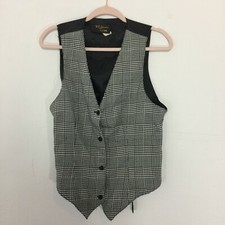 Toni Garment For Cc Magic Women's Vest Medium Black White Diamond Vintage Tuxedo