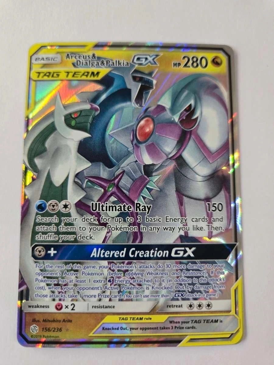 Arceus & Dialga & Palkia GX 156/236 Sm-Cosmic Eclipse Holo-Lightly Played-