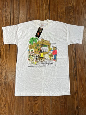 Vintage Jamaica Reggae Jamrock Bob Marley T Shirt 90s Cartoon Parody Nude Rasta