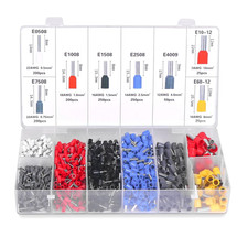 1200pcs Wire Ferrules Terminals Kit, AWG 22-7 Ferrule Crimping Kit Assortment Fe