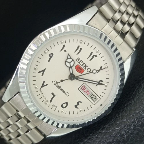 JAPAN VINTAGE REFURBISHED SEIKO 5 AUTOMATIC 6309A MENS WHITE WATCH a442466-4
