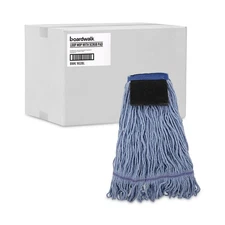 Boardwalk 902BL Loop-End Mop Head with Scrub Pad - Medium, Blue (12/Carton) New