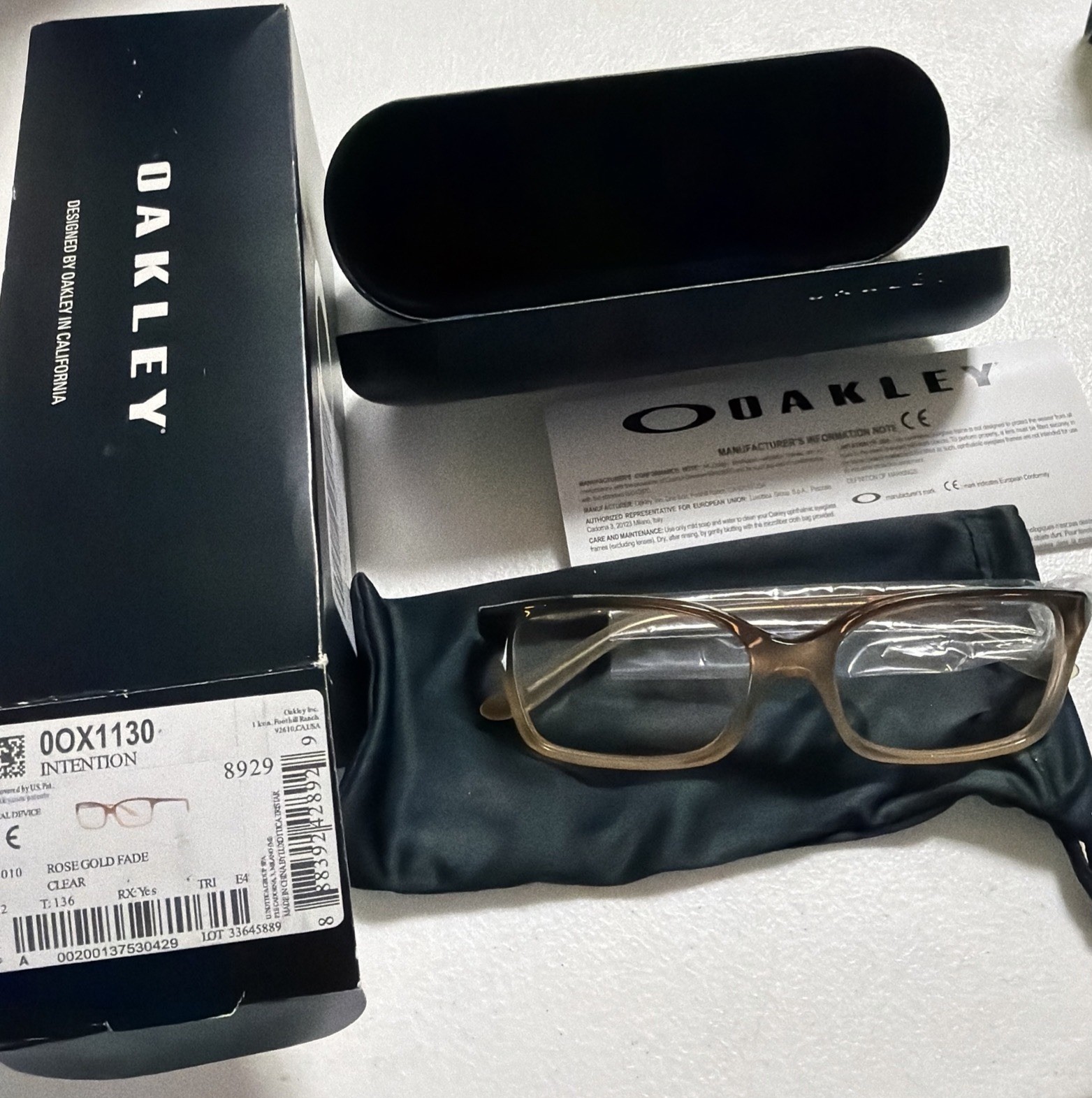 Frames Only, Intention, Ox1130-1052, 52-16-136, Rose Gold Fa