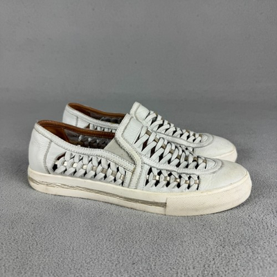 #ad L#x27;Amour Des Pieds Karsha Womens 8M White Leather Woven Slip On Sneakers Shoes $43.00