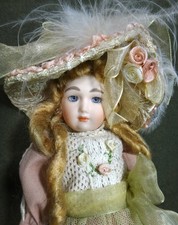 BEAUTIFUL Porcelain bisque ARTIST REPRO fancy DOLL French style 9" tall