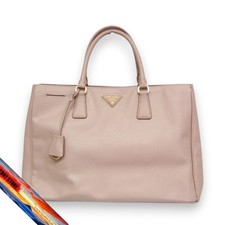 Prada Saffiano Galleria BN1844 Leather Tote Pink Beige Women's Handbag