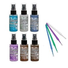 Tim Holtz Distress Oxide Spray Bundle New 2019 Colors 6 Bottle Bold Set