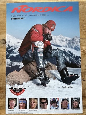 Vintage Original 2002 Nordica Ski Poster Featuring BODE MILLER SKI RACER C@@L!