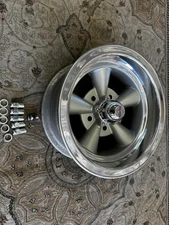 RARE VINTAGE SINGLE (1) ANSEN TORQ -  THRUST STYLE POLISHED LIP 14x7 CHEVY 4 3/4