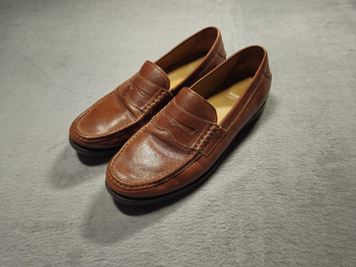 Cole Haan Grand OS Pinch Penny Loafer – Herrengröße 10 – braune elegante Lederschuhe