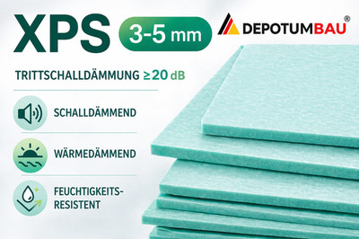 XPS Laminatunterlage Platten 100 × 50 cm   5 mm/3 mm Premium Trittschalldämmung