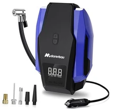 Tire Inflator Portable Air Compressor, 150PSI 12V DC Air Pump for Car Blue