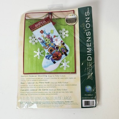 NEW Dimensions Santa's Sidecar Stocking Cross Stitch Kit Christmas 16in