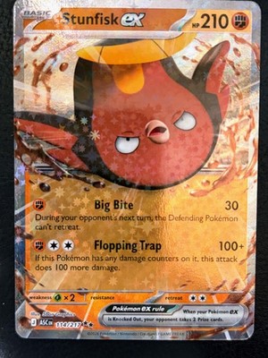 Pokemon Stunfisk ex 114/217 Ascended Heroes Double Rare 2026 TCG NM