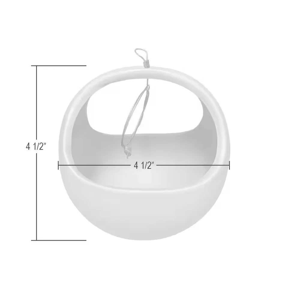 Cesta 4-1/2 pol. X 4-1/2 pol. Plantadeira suspensa de cerâmica vermelha - Imagem 2 de 4