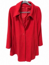 Vintage Red Cashmere Wool Coat Made in England Womens 70 Wool 20 Cashmere