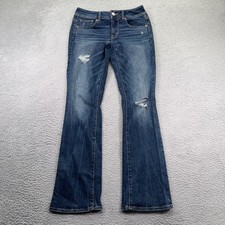 American Eagle Kick Boot Jeans Womens 2 Regular Blue Stretch Dark Wash Denim