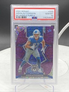 2022 Mosaic #320 Aidan Hutchinson Mosaic No Huddle Purple Rookie #49/50 PSA 10!