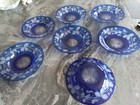 7 Pairpoint Glass ? Cobalt Blue Cut To Clear Strawberries Leaves & Vines — photo 1
