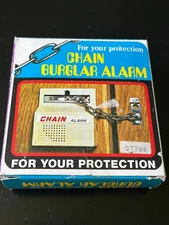 Vintage Chain Burglar Alarm Home Dual Lock Protection Open Box New