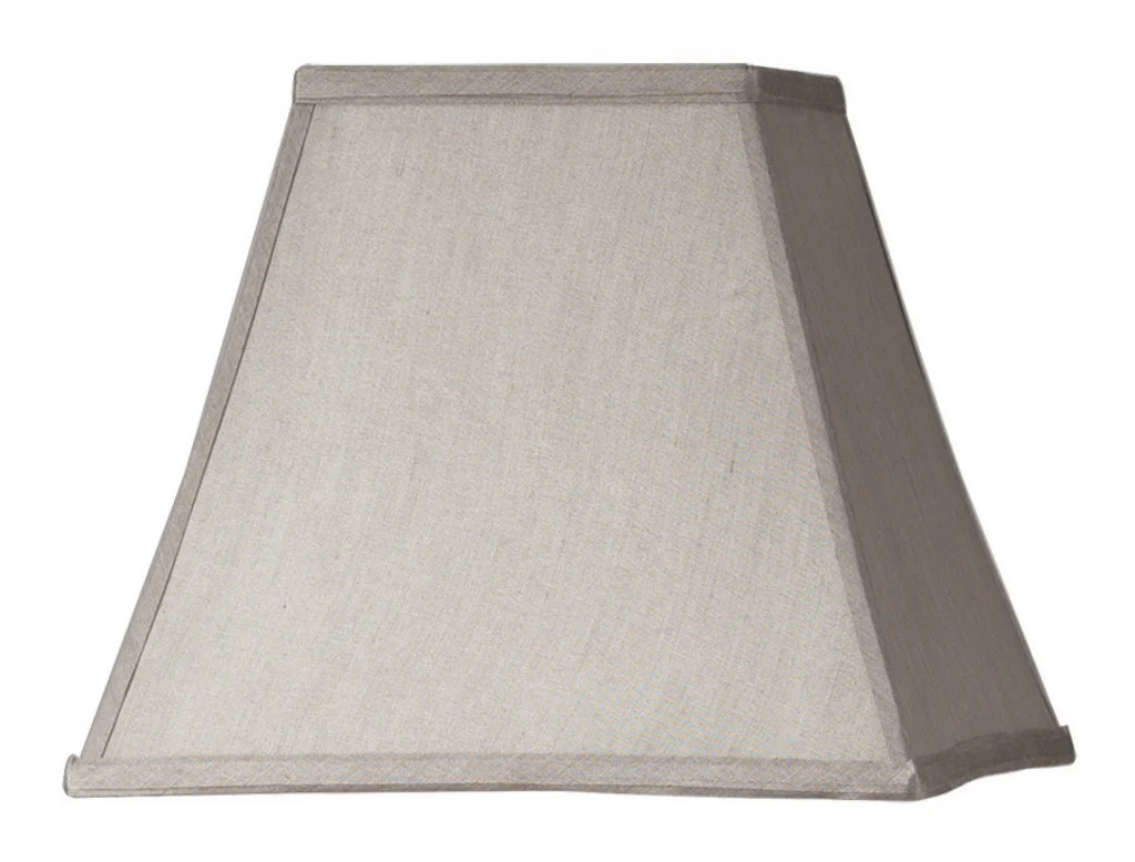 Lampshade Grey 14"" Square Soft Faux Silk 355mm Oaks Lighting S804/14 SG