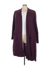 H By Halston Women Purple Cardigan 3X Plus