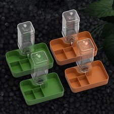 Reptile Feeder Automatic Water Dispenser Terrarium Accessory Multi Compartments