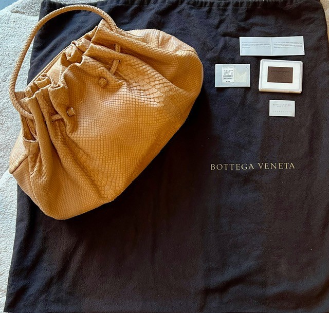 Bottega Veneta Pitone Snakeskin Python Vintage Ho… - image 1
