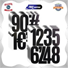 5 Inch Vinyl Number Stickers Self Adhesive Large Black Decals 0-9 8 Sheets