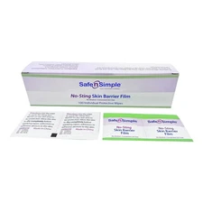 Safe N Simple No-Sting Skin Barrier Wipe Sterile 100 per Box SNS80744