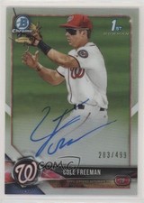 2018 Bowman Chrome Prospect Refractor 203/499 Cole Freeman #BCPA-CF Auto 6f7