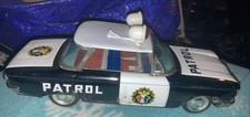 1960 Ichiko Japan Tin 9" Corvair Police Patrol Car -MUST SEE-WORKS PERFECTLY
