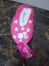 Pink And White Barbie Slipper Socks Kids Shoe Size 13/1 New