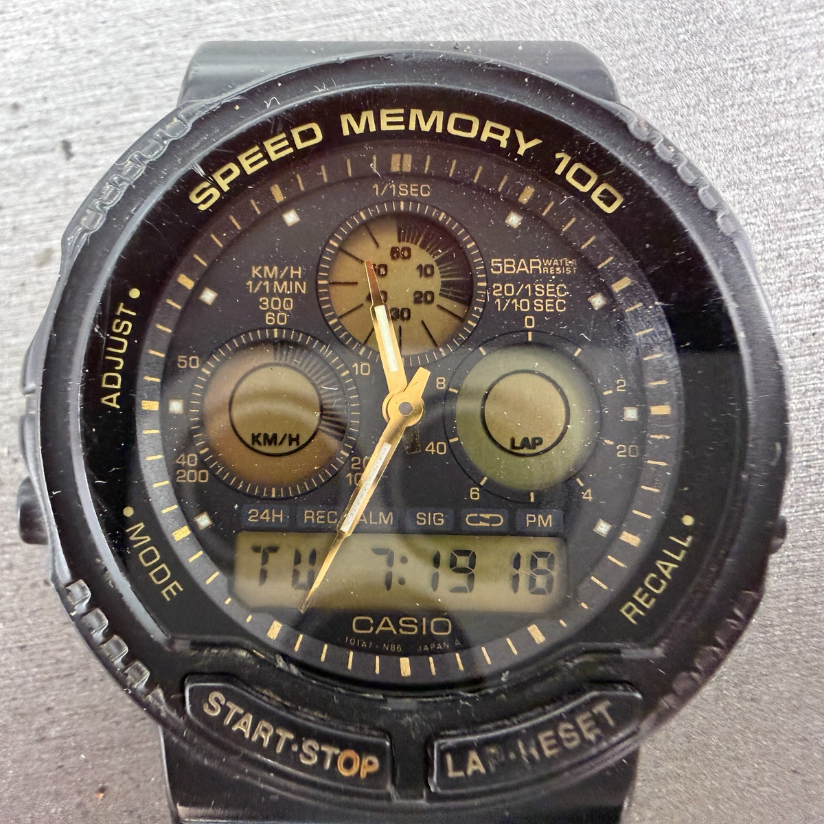 Vintage Casio Aw-20 Module 384 Speed Memory 100 Mens Watch for