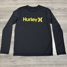 Hurley Shirt Youth XL Black Long Sleeve Stretch UPF 50 Dri-Fit Lightweight