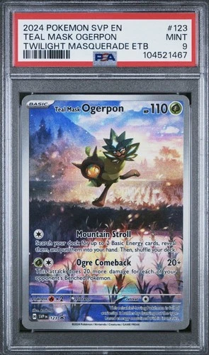 PSA 9 Teal MASK OGERPON #123 2024 Twilight Masquerade ETB Promo Scarlet & Violet