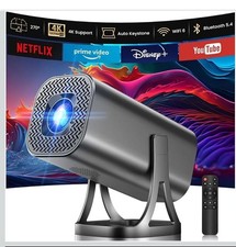 Proiettore, HD 1080P 4K Supportato Mini Proiettore Auto Keystone e Focus Bluetooth