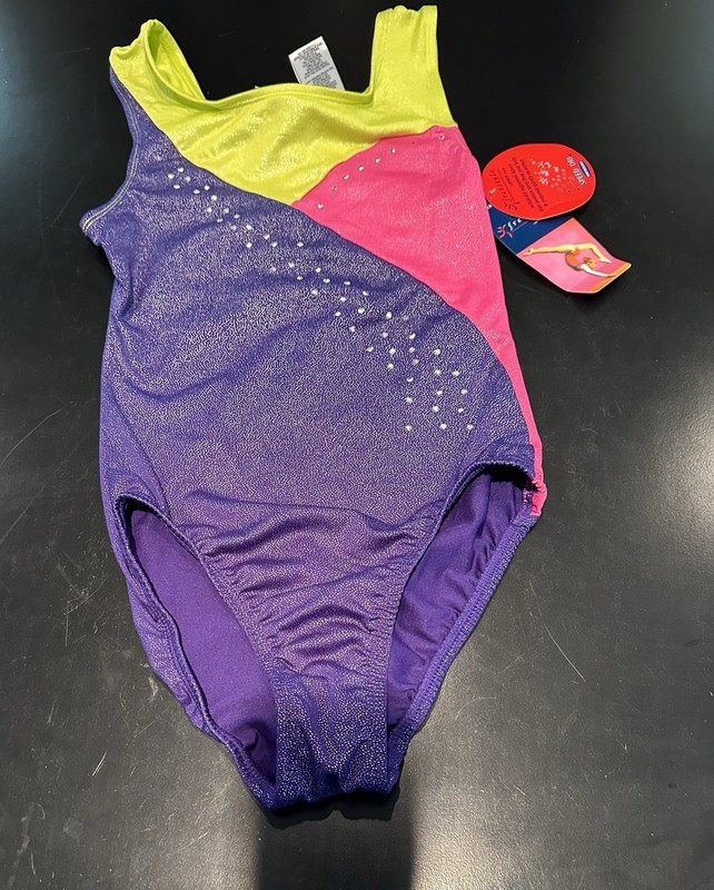 Danskin Freestyle NWT Leotard Size 10/12 Multicolored With Stones 