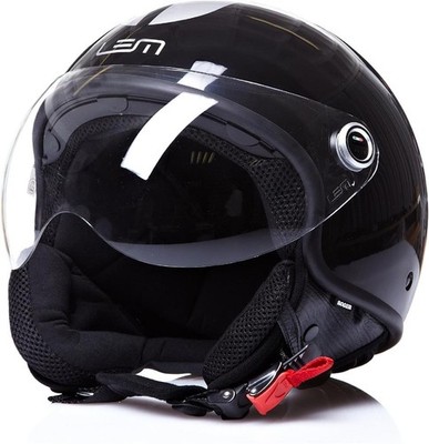 NEW LEM ROGER ST GOFAST MOTORCYCLE HELMET BLACK AND WHITE DOT CERTIFIED M