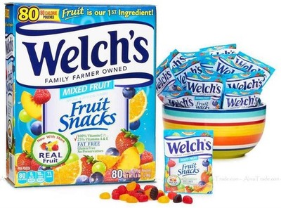 Welch's gemischte Fruchtsnacks, aus echten Früchten, glutenfrei 80 x 25g Beutel