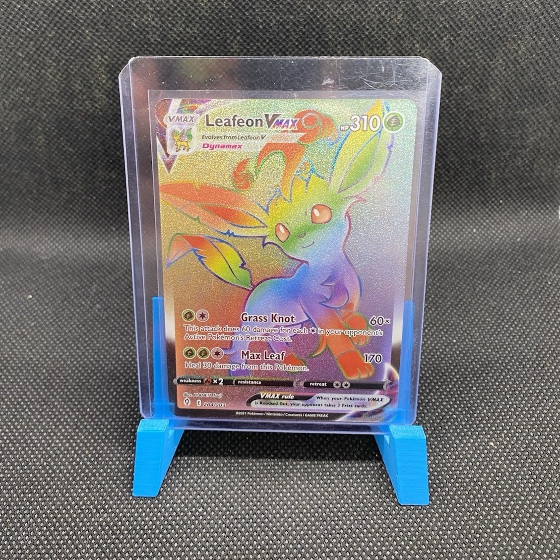 Pokémon TCG Leafeon VMAX 204/203 Evolving Skies Secret Rare Holo Full Art