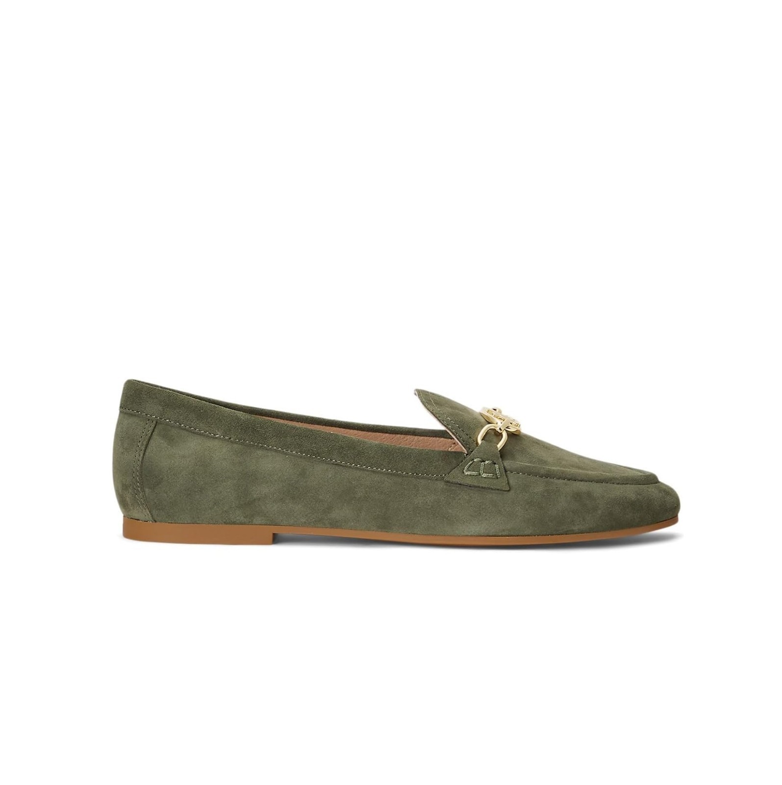 Ralph Lauren Womens 6 B Classic Olive Green Averi Slip On Flat Loafers NIB HE2