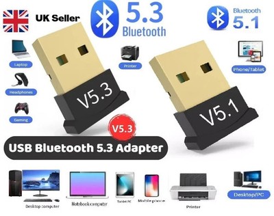 Bluetooth 5.3 Wireless Audio Daten Transmitter Empfänger USB PC Dongle Adapter