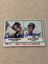 1978 Topps #201 Batting Leaders signed by both Rod Carew and Dave Parker