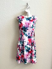 NWT ELIZA J ANTHROPOLOGIE Fit & Flare Sleeveless Floral Sheath Dress Women’s 8