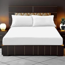 Image of 400TC Egyptian Cotton Fitted Sheet 25cm, 35cm & 40cm Deep Single Double King UK