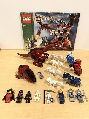 LEGO Castle Figure Lot 7093 Dark Red Dragon Horse Barding Skeleton Wizard Knight
