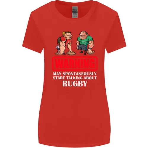 Can Start Talking About Rugby Player Fun Women Wide Cut T-Shirt- - Picture 6 of 17